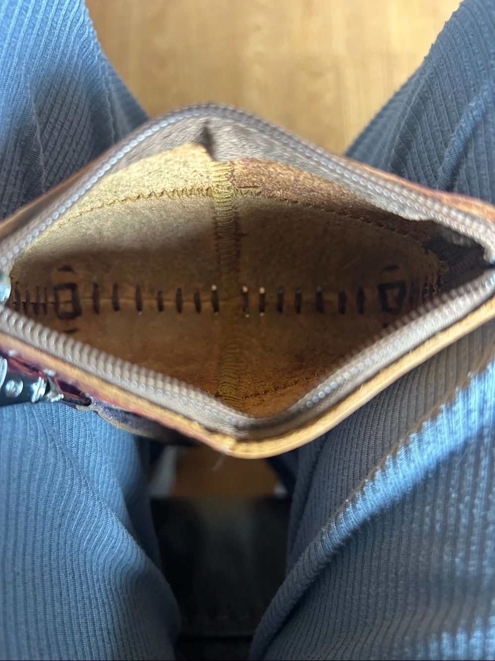 Patchwork Leather Wristlet - Multicolor used